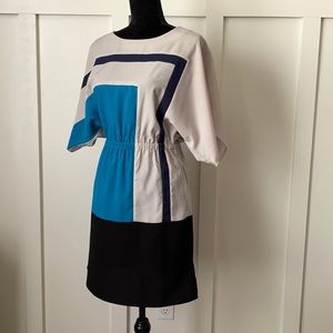 Worthington gray and blue color lock dress